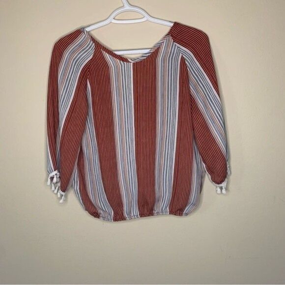 Lavender Field Striped Blouse Size Medium - Picture 4 of 5